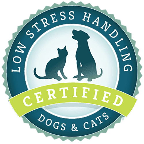 Low Stress Handling Certified Dogs & Cats badge